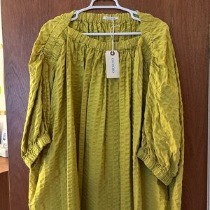 NWT Black Crane Sack dress in Turmeric sz M
